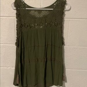 Knox Rose Green Sleeveless Tiered Tank Top